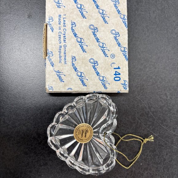 Vintage Princess House Lead Crystal Glass 3" Heart Hanging Ornament Czech #140 - Picture 5 of 10